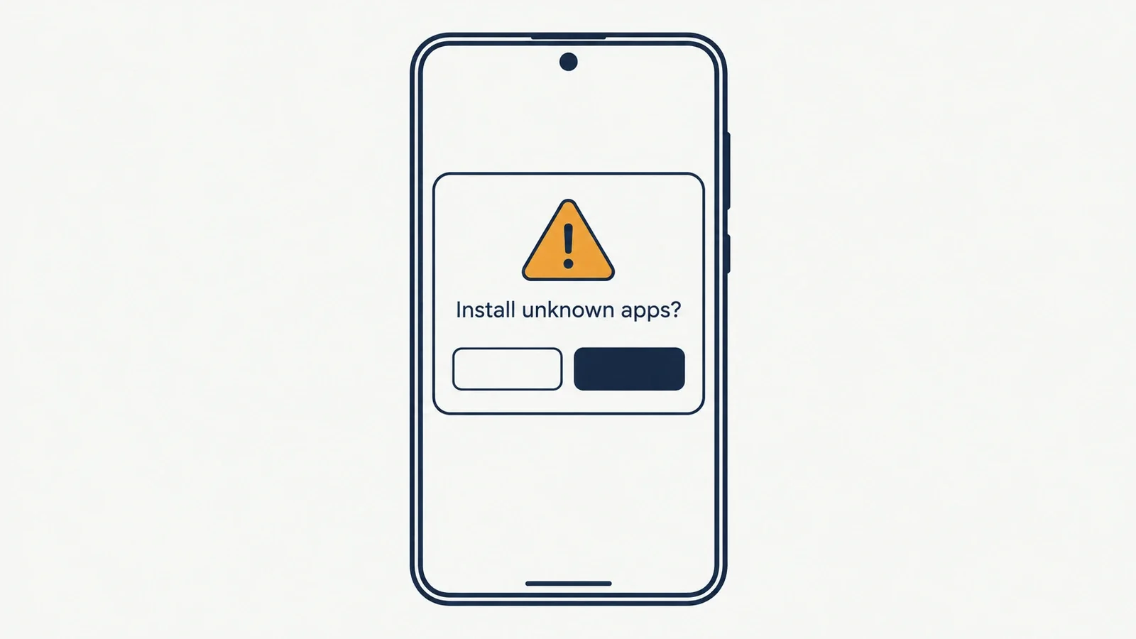 Phone showing an unknown-source APK install warning dialog