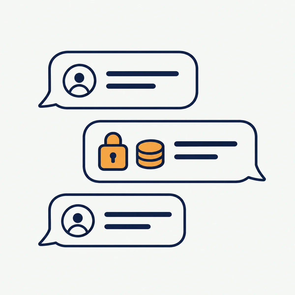 Stylised messaging app chat showing a signal seller asking for payment before sending Aviator codes