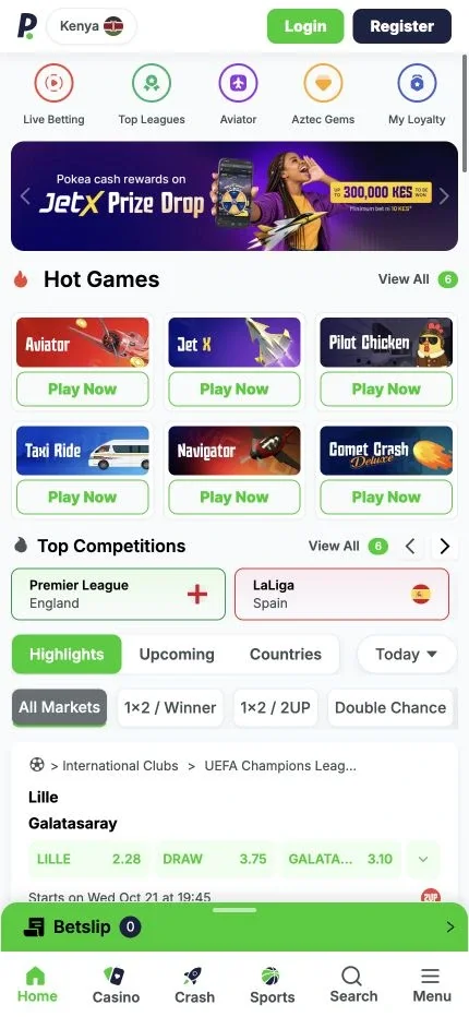 Pepeta.com home page on a phone with the Aviator tile at the top